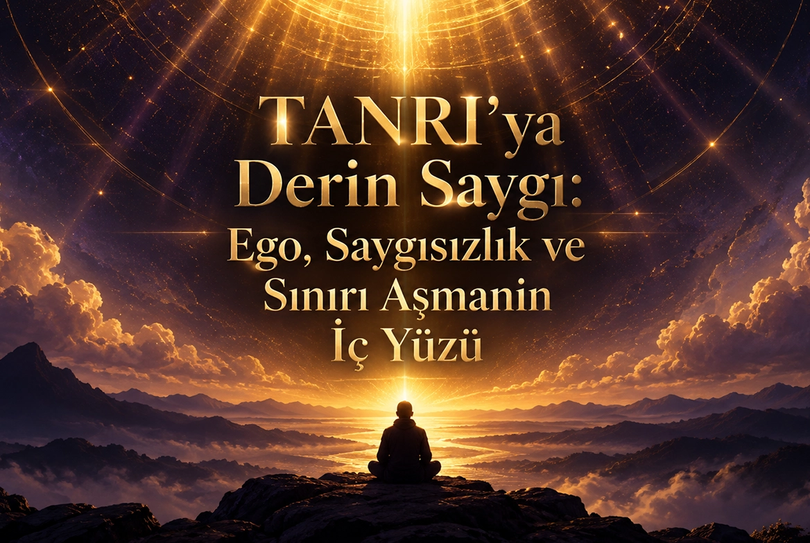 TANRI’ya Derin Saygı: Ego, Saygısızlık ve Sınırı Aşmanın İç Yüzü başlıklı, ego ile teslimiyet arasındaki içsel sınırı yansıtan kapak görseli